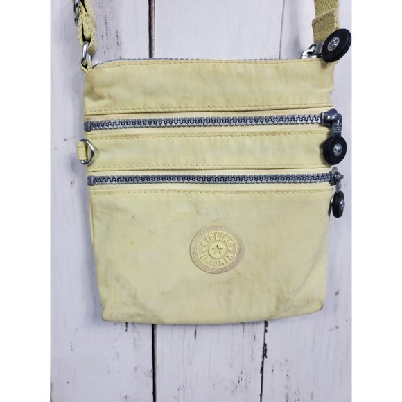 Kipling tan beige neutral Alvar Crossbody Purse Bag No monkey Yellow - Picture 5 of 15